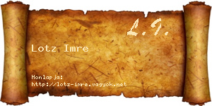 Lotz Imre névjegykártya